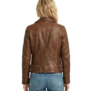 Women's Brown Biker Leather Jacket