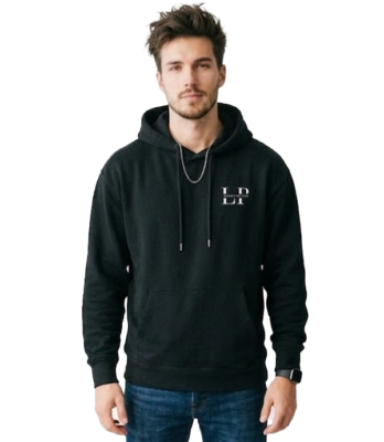 Pullover Black Hoodie For Men's