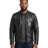 Cafe Racer Black Biker Jacket For Men