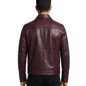 Mens Classic Leather Burgundy Jacket