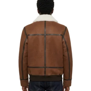 Men's Brown Shearling Leather Jacket