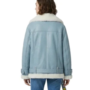 Women Light Blue B3 Aviator Shearling Jacket