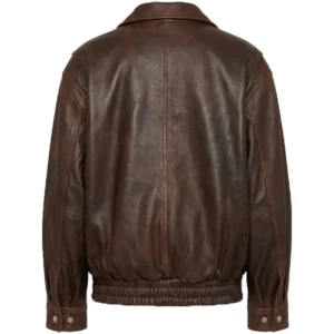 Brown Oversized Leather Jacket