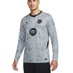 2026 Barcelona Nike Away Stadium Replica Long Sleeve Goalkeeper Grey Jersey