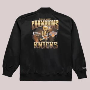 New York Knicks Mitchell & Ness 2026 NBA Finals Champions Satin Full-Snap Jacket - Black