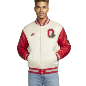 Unisex 2026 Ohio State Buckeyes Nike Legacy Full-Snap Bomber Jacket