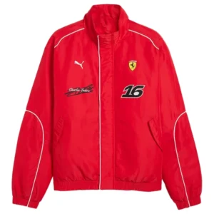 Unisex Charles Leclerc Scuderia Ferrari Puma Full-Zip Racing Red Jacket