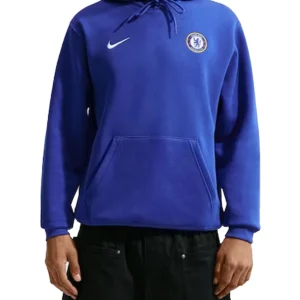 Unisex Chelsea Nike Club Crest Pullover Fleece Blue Hoodie