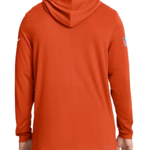 Chicago Bears Sideline Long Sleeve Orange Hoodie T-Shirt