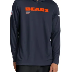 Chicago Bears Sideline Long Sleeve Hoodie T-Shirt Navy