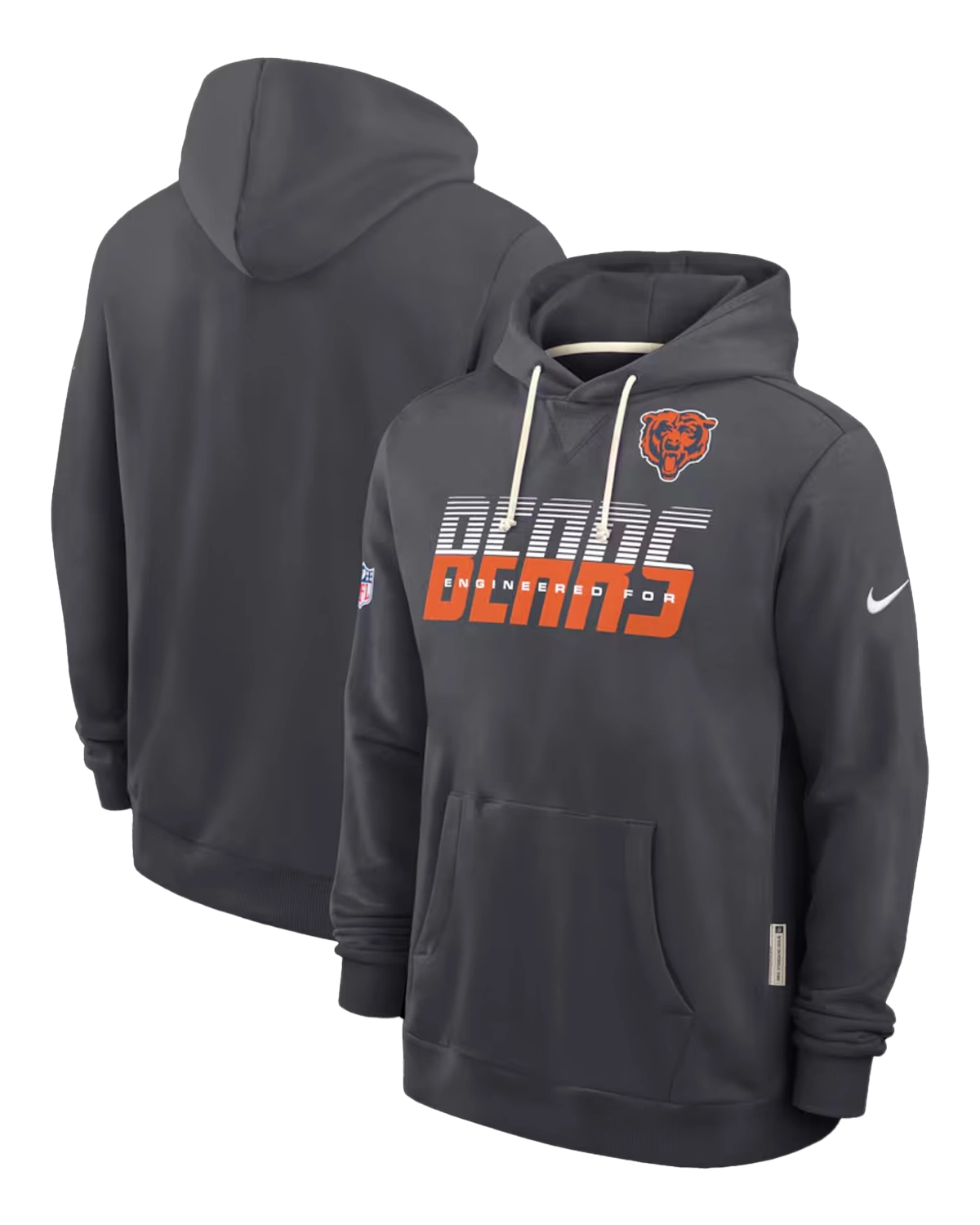 Chicago Bears Nike Sideline Standard Issue Top Prospect Dri-FIT Hoodie Charcoal