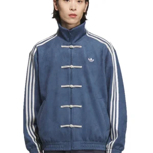 Chinese New Year Blue Suede Leather Jacket