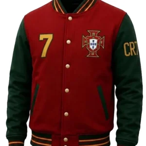 Ronaldo Portugal Red Varsity Jacket