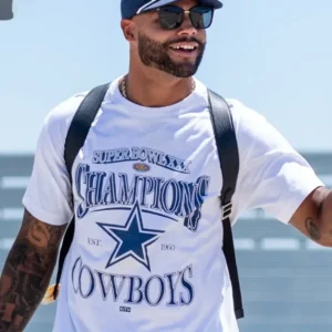 Dak Prescott Cowboys Camp White T-Shirt