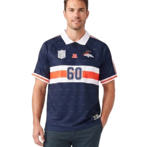 Denver Broncos Football x Football Collared Fan Top Navy