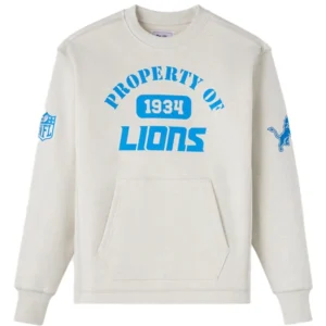 Unisex Detroit Lions OVO x NFL Fleece Pullover Grey Sweatshirt