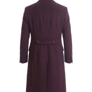 Men's Double-Breasted Wool Maroon Coat