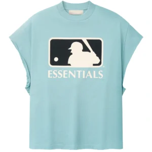 Essentials Fear of God x MLB Franklin 90s Cutoff Blue T-shirt