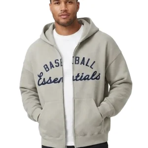 Unisex Essentials Fear of God x MLB Full-Zip Sport Grey Hoodie