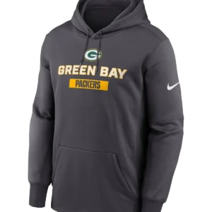 Unisex Green Bay Packers Toss Sweep Therma Black Pullover Hoodie
