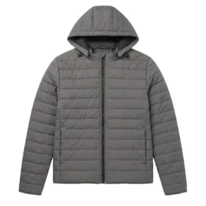 Men's Grey Hooded Puffer Jacket