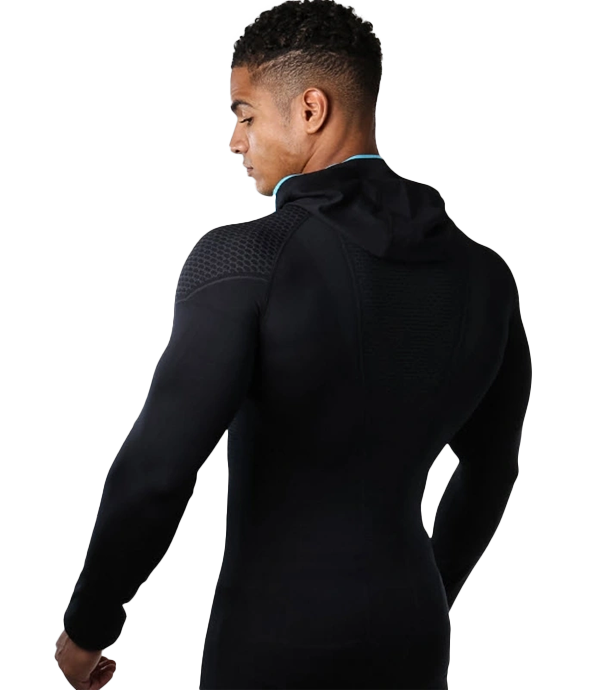 Unisex Gymshark Onyx V1 Black Half-zip Pullover Hoodie