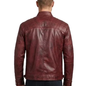 Men's Red Biker Leather Jacket