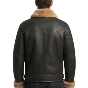 Mens Black B3 Aviator Shearling Leather Jacket