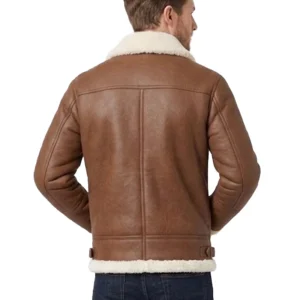 Men’s Brown Lambskin Shearling Leather Jacket