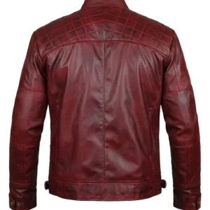 Men's Biker Red Leather Jacket