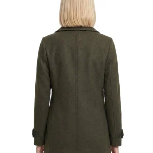 Women's Olive Green Double Breasted Coat