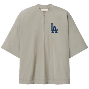 Los Angeles Dodgers Fear of God x MLB 3 4 Sleeve Quarter-Zip Pullover Grey Shirt