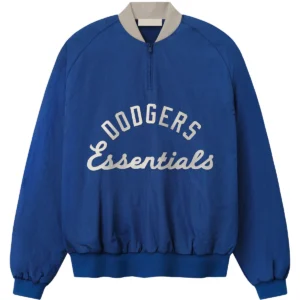 Shop Los Angeles Dodgers Fear of God x MLB Pullover Quarter-Zip Royal Jacket