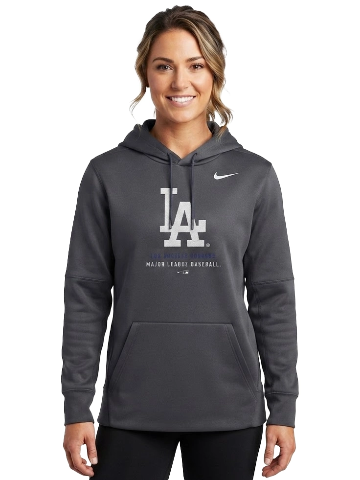 Los Angeles Dodgers Nike Therma-FIT Charcoal Pullover Hoodie