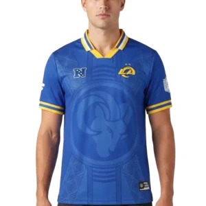 Unisex Los Angeles Rams Football x Football V-Neck Royal Top