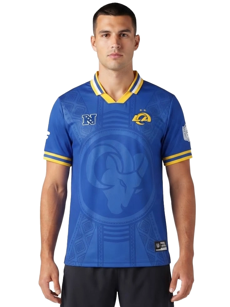 Unisex Los Angeles Rams Football x Football V-Neck Royal Top