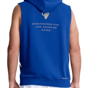 Los Angeles Rams Sideline Royal Sleeveless Hoodie
