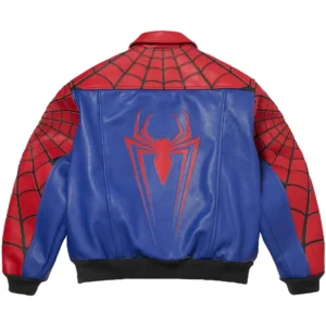 Supreme Spider Man Leather Jacket Red