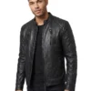 Black Biker Leather Jacket For Men's