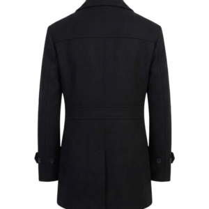 Men's Classic Double Breasted Black Peacoat