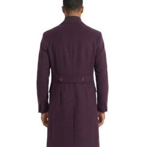 Men's Wool Double-Breasted Maroon Coat