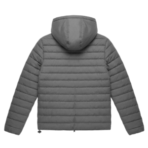 Grey Hooded Puffer Jacket For Men's