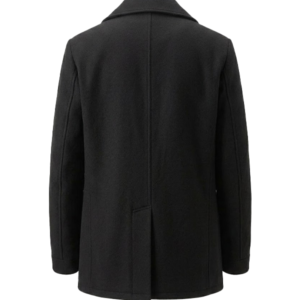 Men's John Varvatos Black Wool Peacoat