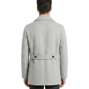 Men's Double Breasted Linen Wool Coat