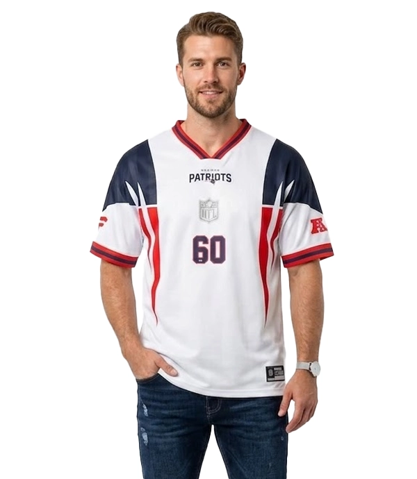 Buy New England Patriots Football x Football V-Neck Fan White Top
