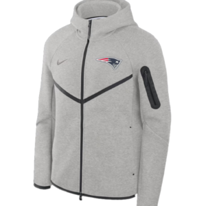 Unisex New England Patriots Nike Tech Fleece Raglan Full-Zip Windrunner Heather Gray Hoodie
