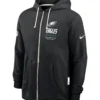 Philadelphia Eagles Nike Sideline Standard Issue Quarterback Scramble Dri-FIT Full-Zip Black Hoodie