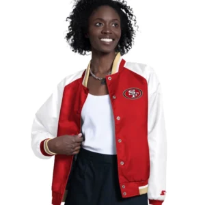 San Francisco 49ers Starter Womens Raglan Blitz Varsity Jacket (1)
