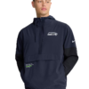 Unisex Seattle Seahawks Sideline Anorak Half-Zip Pullover Navy Blue Hoodie Jacket
