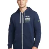 Seattle Seahawks Nike Sideline Standard Issue Quarterback Scramble Dri-FIT Navy Hoodie